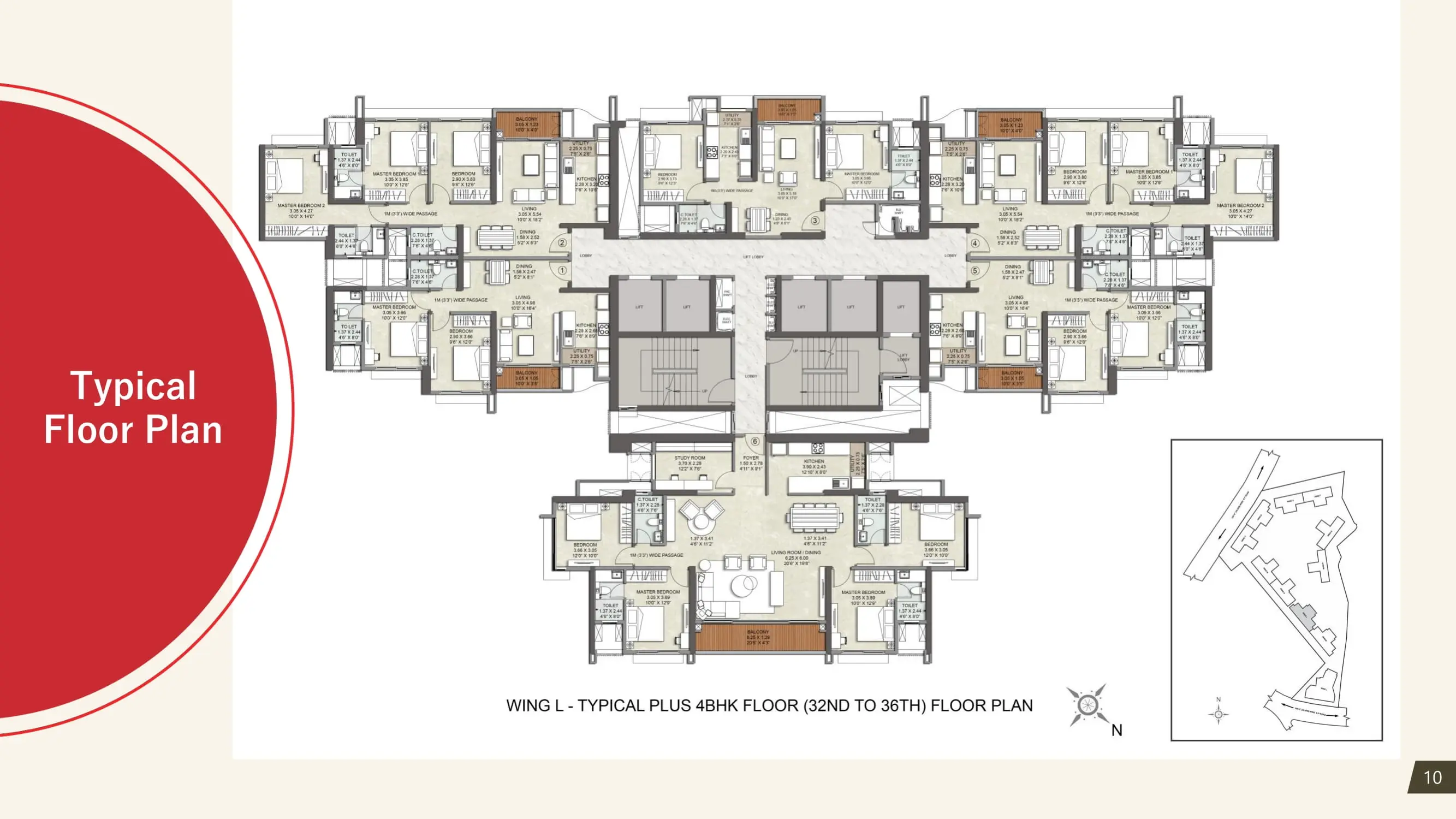 Tower L 32th to 36th Floor Plan